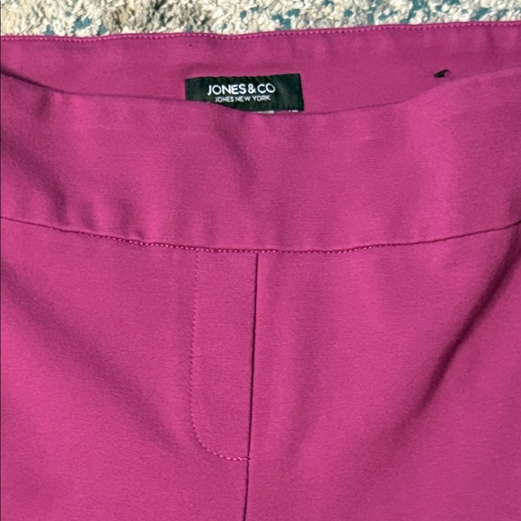 Jones & Co. Pull On Stretch Magenta Straight Leg Women's Pants XS - Picture 3 of 6